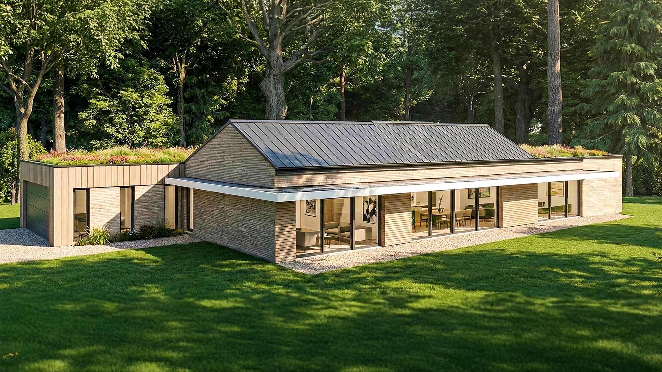 Rendu 3D de la villa contemporaine projetée